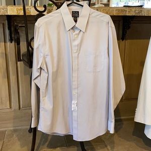 Jos. A. Bank grey stripe button down shirt size 16.5 34